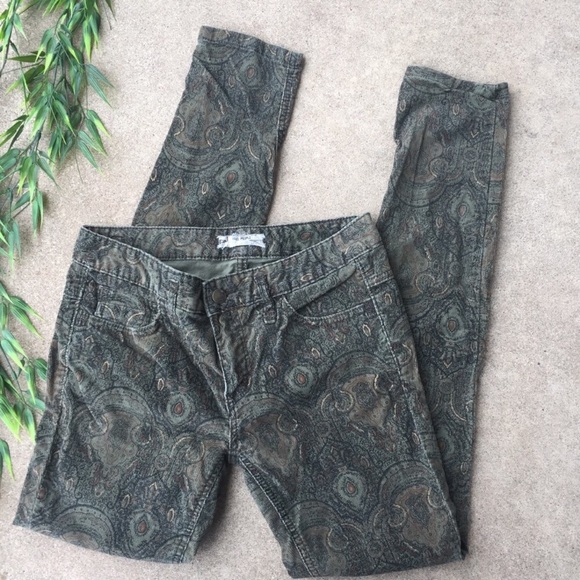 Free People Pants - Free People Paisley Corduroy Skinny Pants